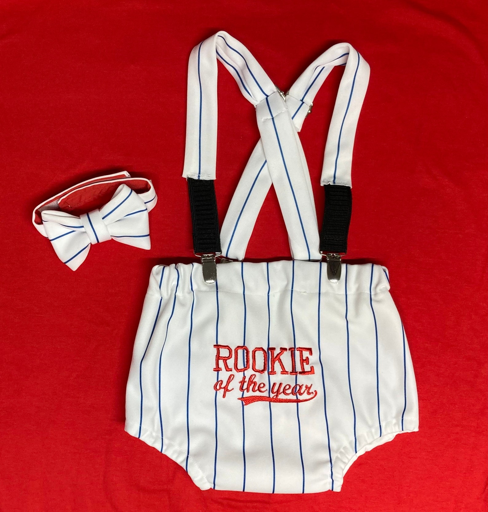 Rookie of the Year Baseball Diaper Cover Suspenders and Bow Etsy