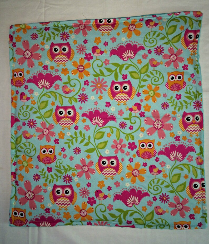 Owl Diaper Changing Blanket Appliqued Burp Cloth and Bib Etsy