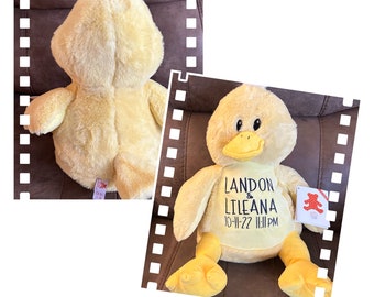 Personalized stuffed duck