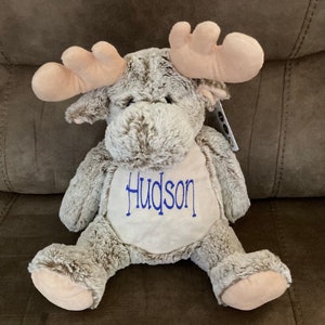 Custom monogrammed stuffed moose