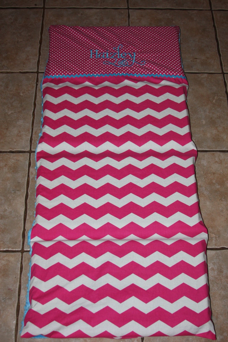 pillow and pillow case blanket Custom appliqued chevron nap mat cover