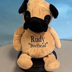 Personalized stuffed pug
