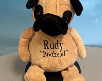 Personalized stuffed pug