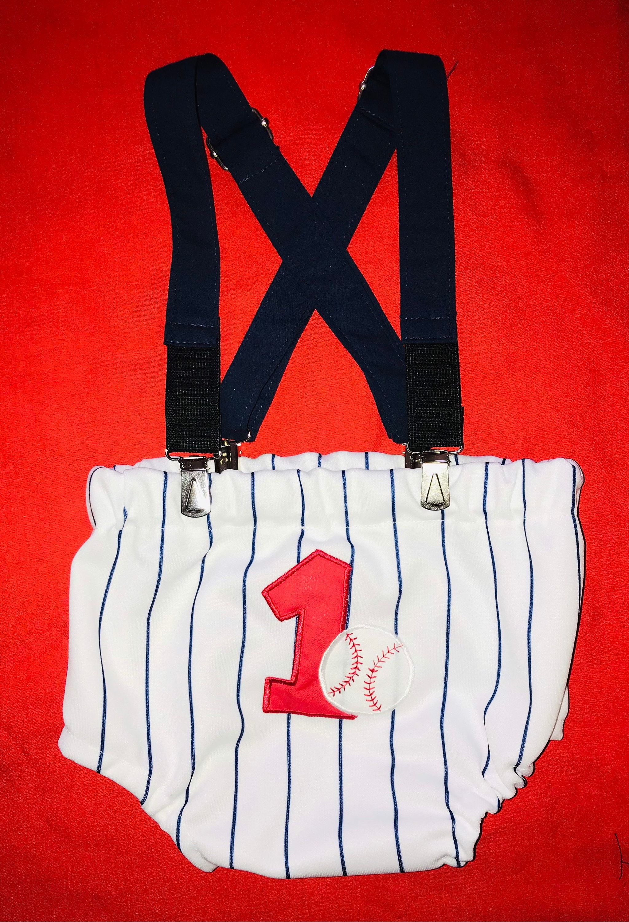 Baseball Diaper Cover With Suspenders Etsy
