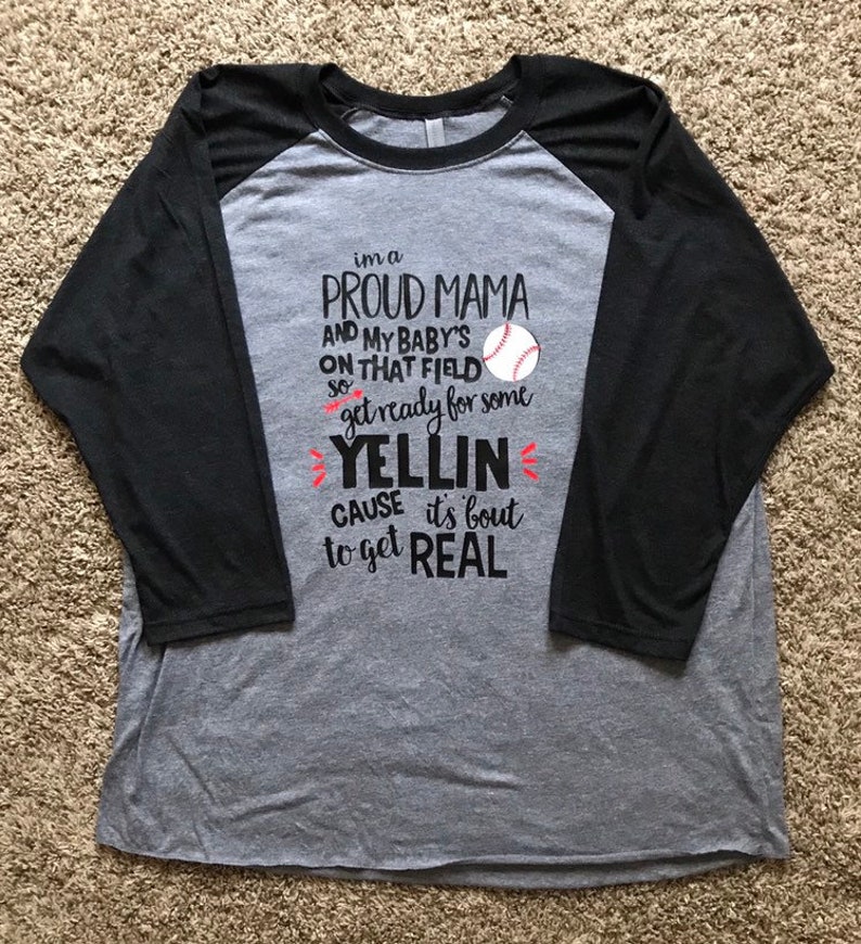 I'm a PROUD MAMA Baseball Ironon Vinyl Shirt Etsy