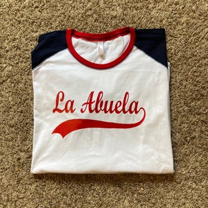 Baseball La Abuela raglan sleeve shirt