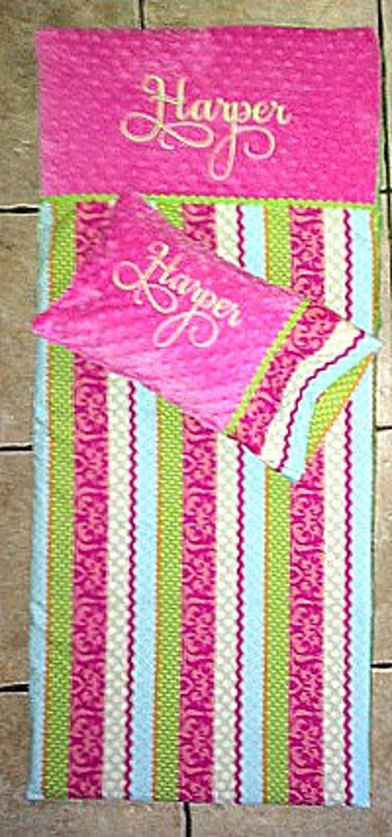 Custom appliqued nap mat cover blanket pillow and pillow Etsy