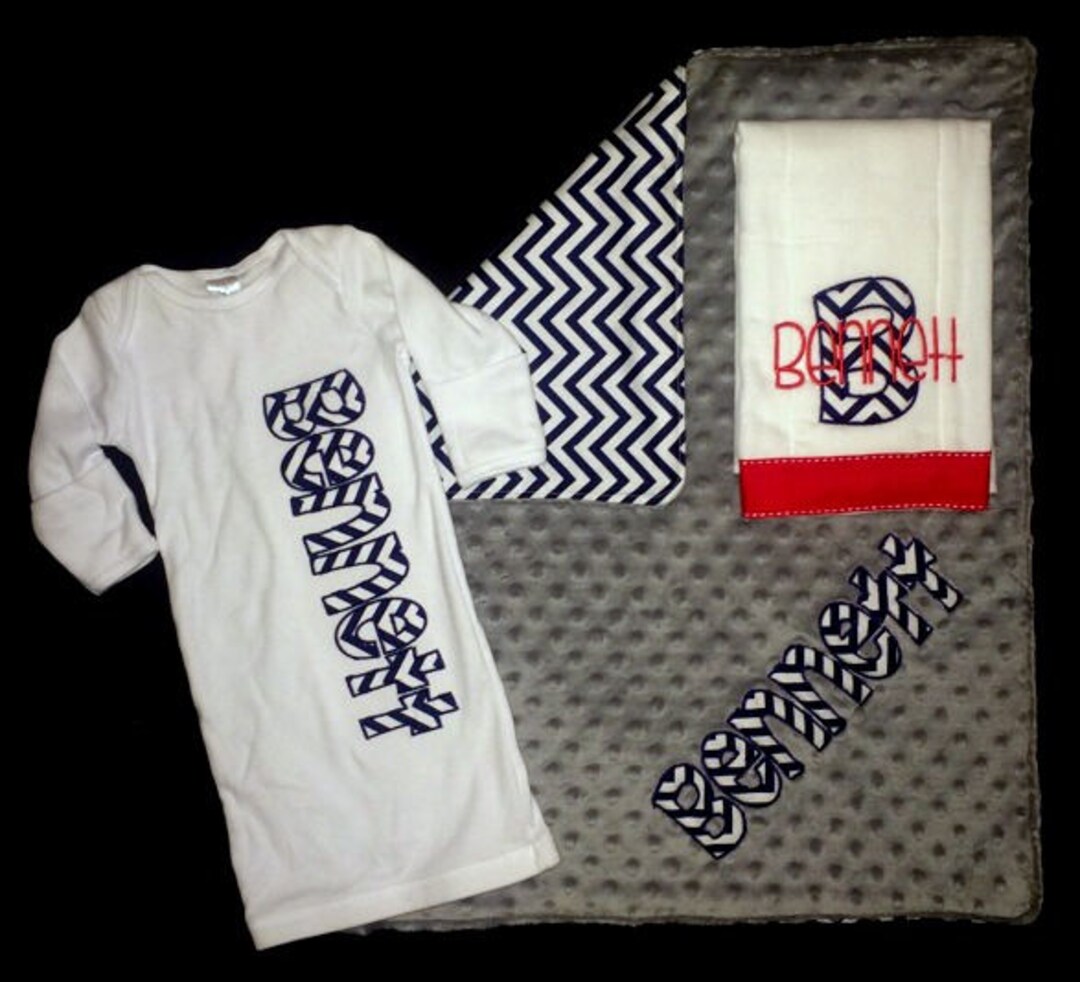 Custom Embroidered Diaper Changing Blanket Infant Gown and Etsy