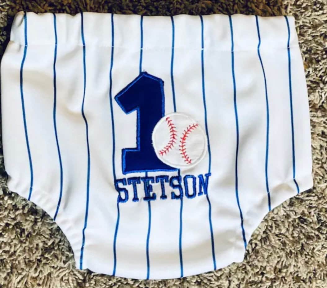 Custom baseball diaper cover
