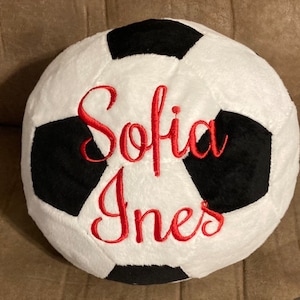 Personalized stuffed soccer ball