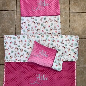 Custom monogrammed Boho  nap mat cover and blanket
