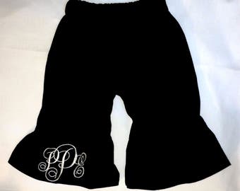 Custom monogrammed ruffle pant