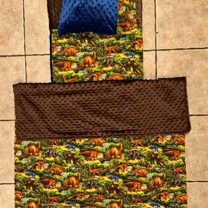 Dinosaur nap mat cover, blanket, pillow and pillow case