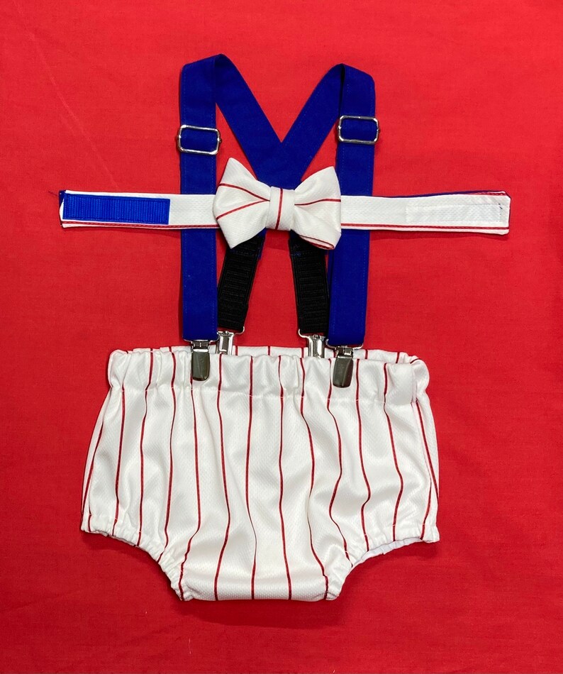 Baseball Diaper Cover With Tie and Suspenders Etsy