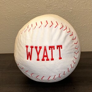 Personalized stuffed baseball