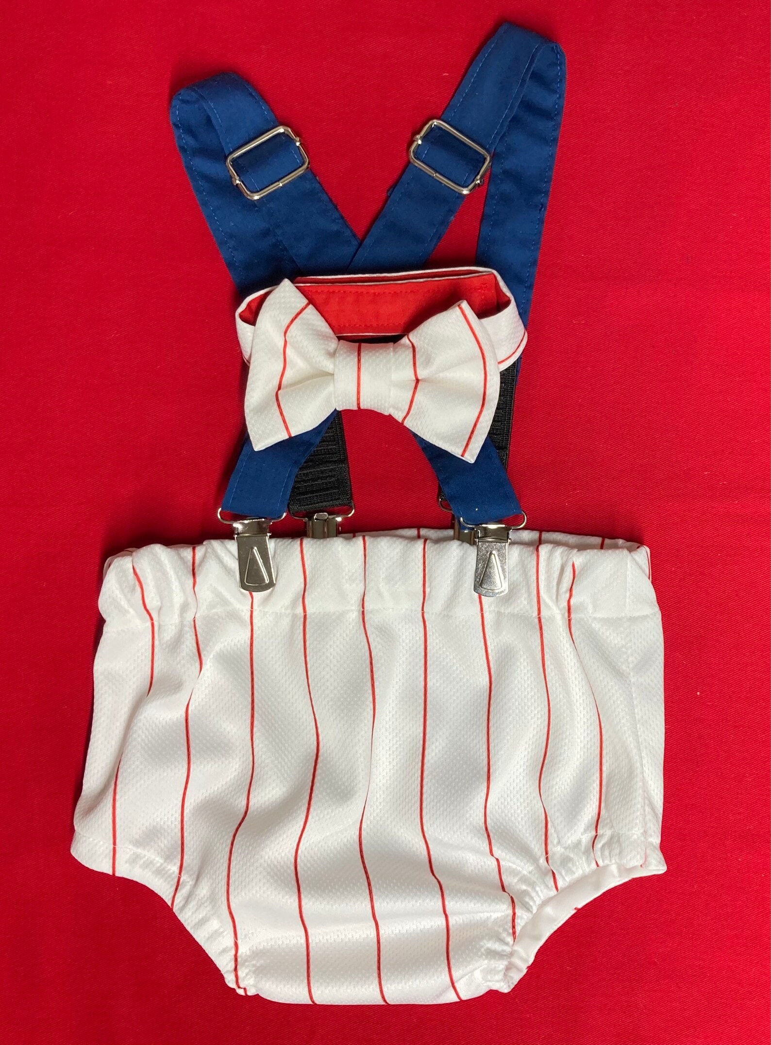 Baseball Diaper Cover With Tie and Suspenders Etsy