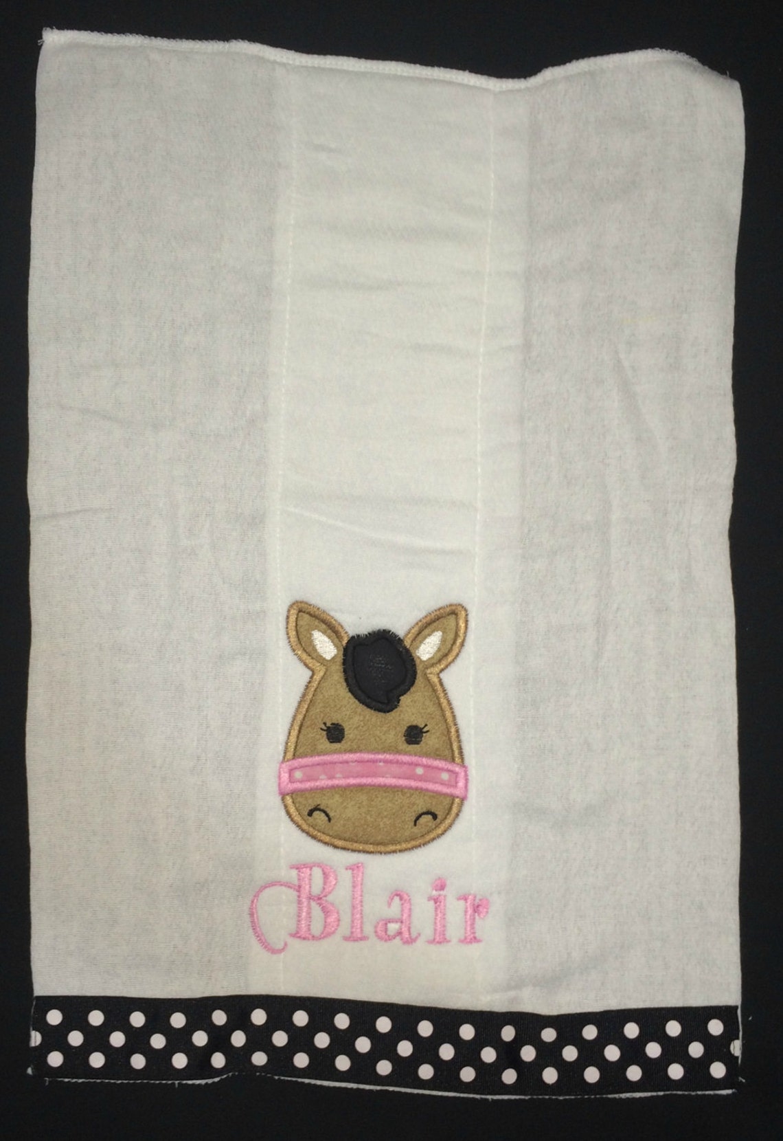 Custom Appliqued Horse Burp Cloths Etsy