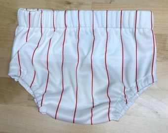 Pinstripe Baseball diaper cover