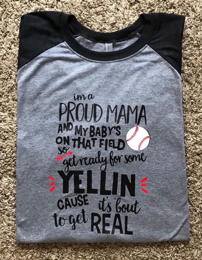 I'm a PROUD MAMA Baseball Ironon Vinyl Shirt Etsy
