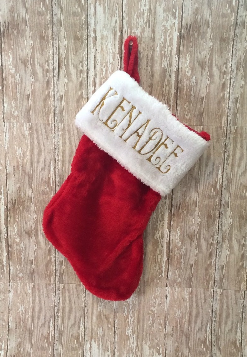Custom monogrammed Christmas stocking