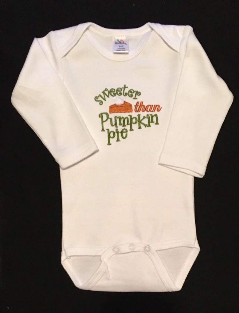 Sweeter than Pumpkin Pie embroidered bodysuit