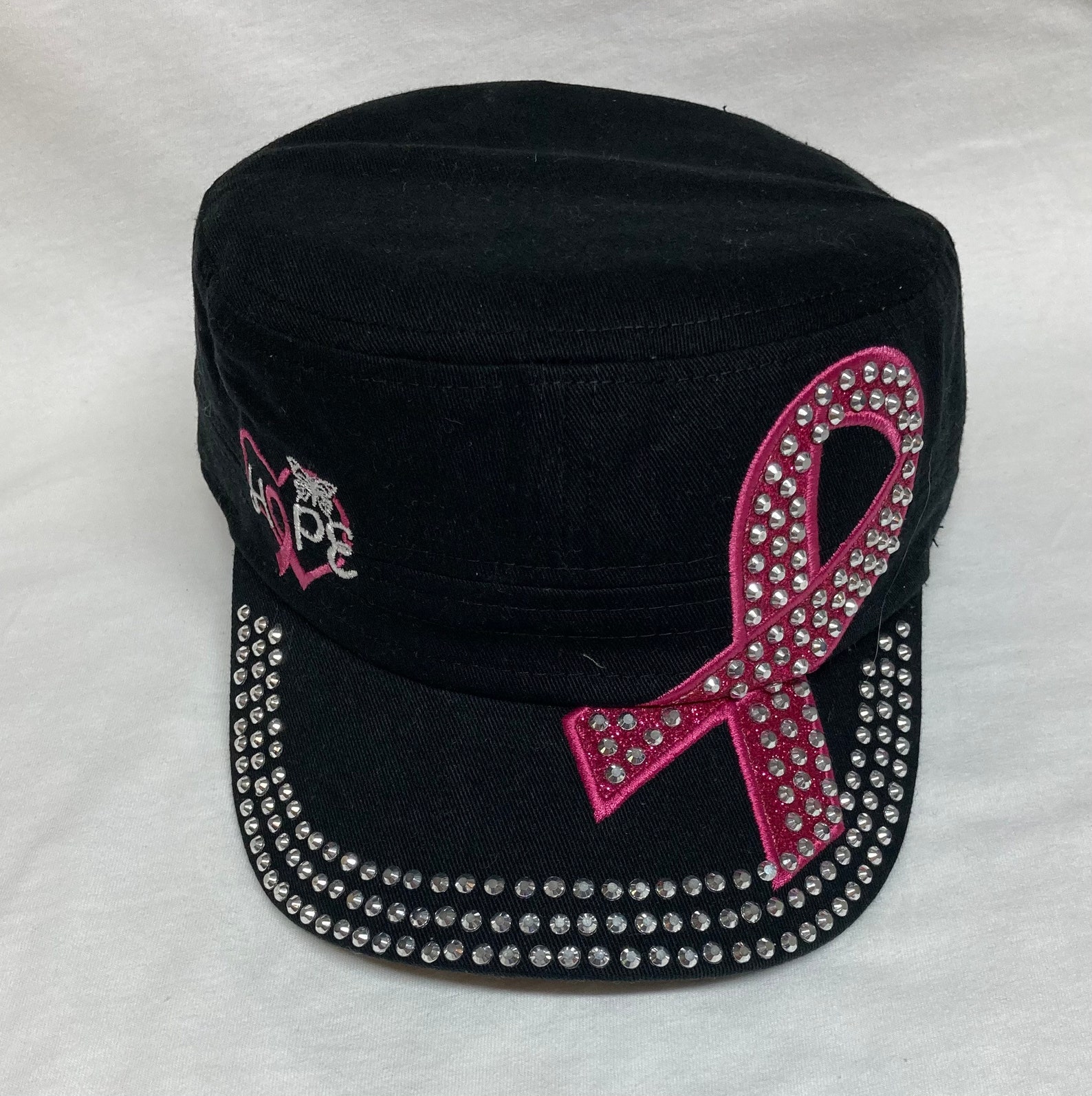 Breast Cancer Awareness Rhinestone Cadet Cap - Etsy