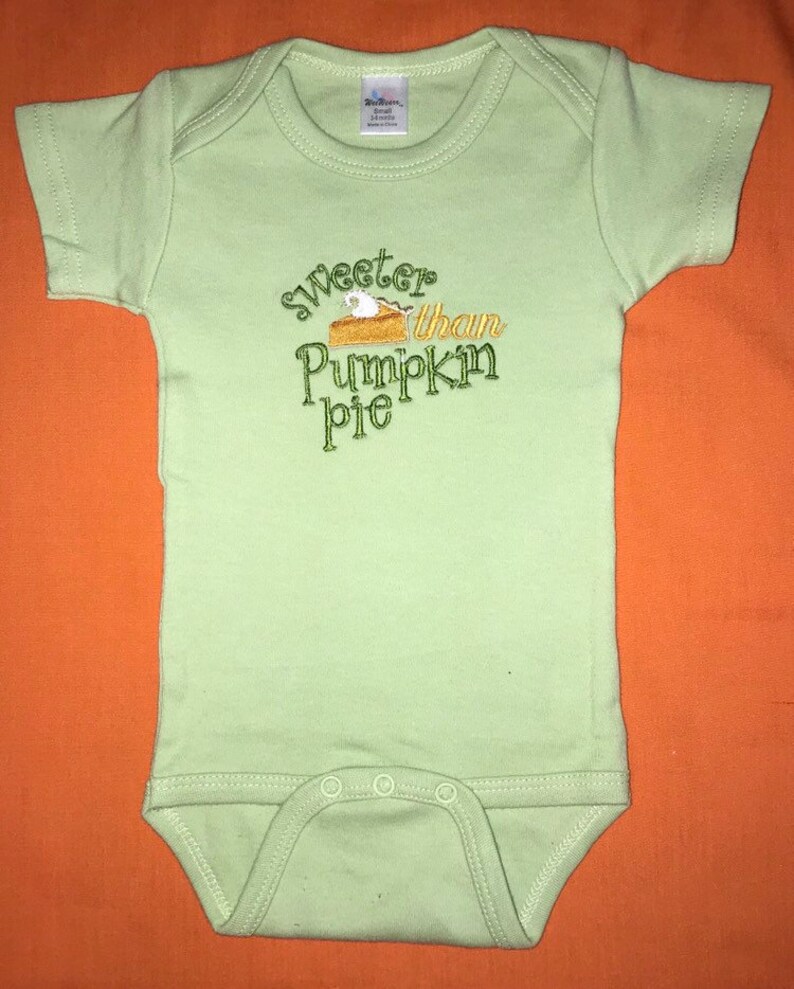 Sweeter than Pumpkin Pie embroidered bodysuit