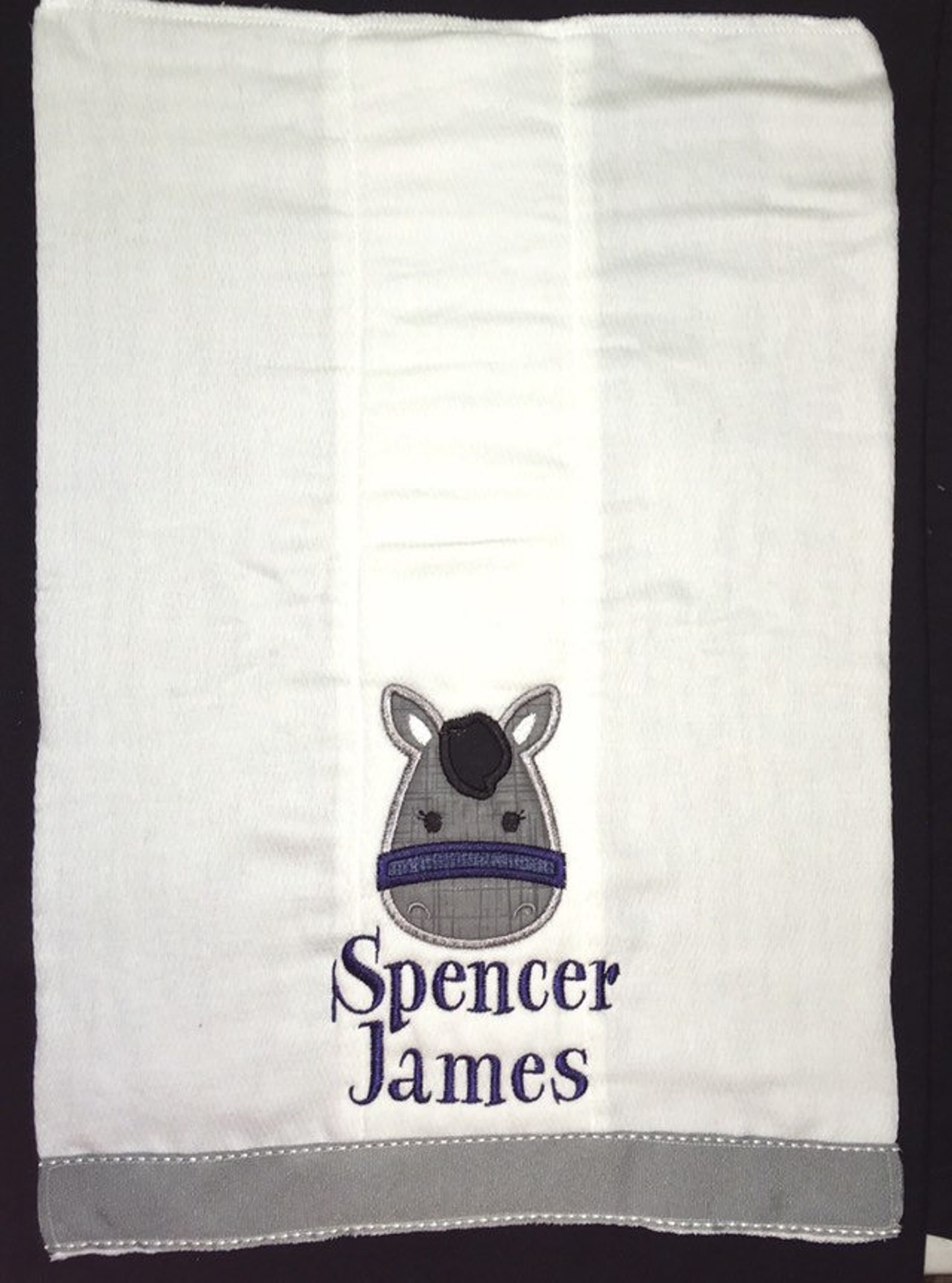 Custom Appliqued Horse Burp Cloth Etsy