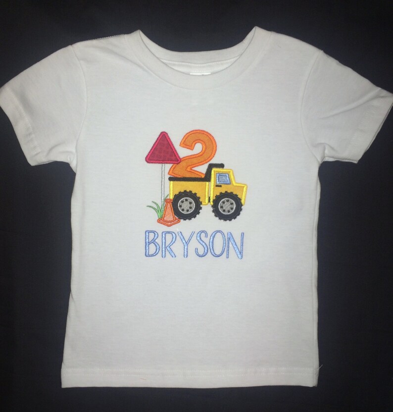 Custom Appliqued Dump Truck Birthday Shirt Etsy