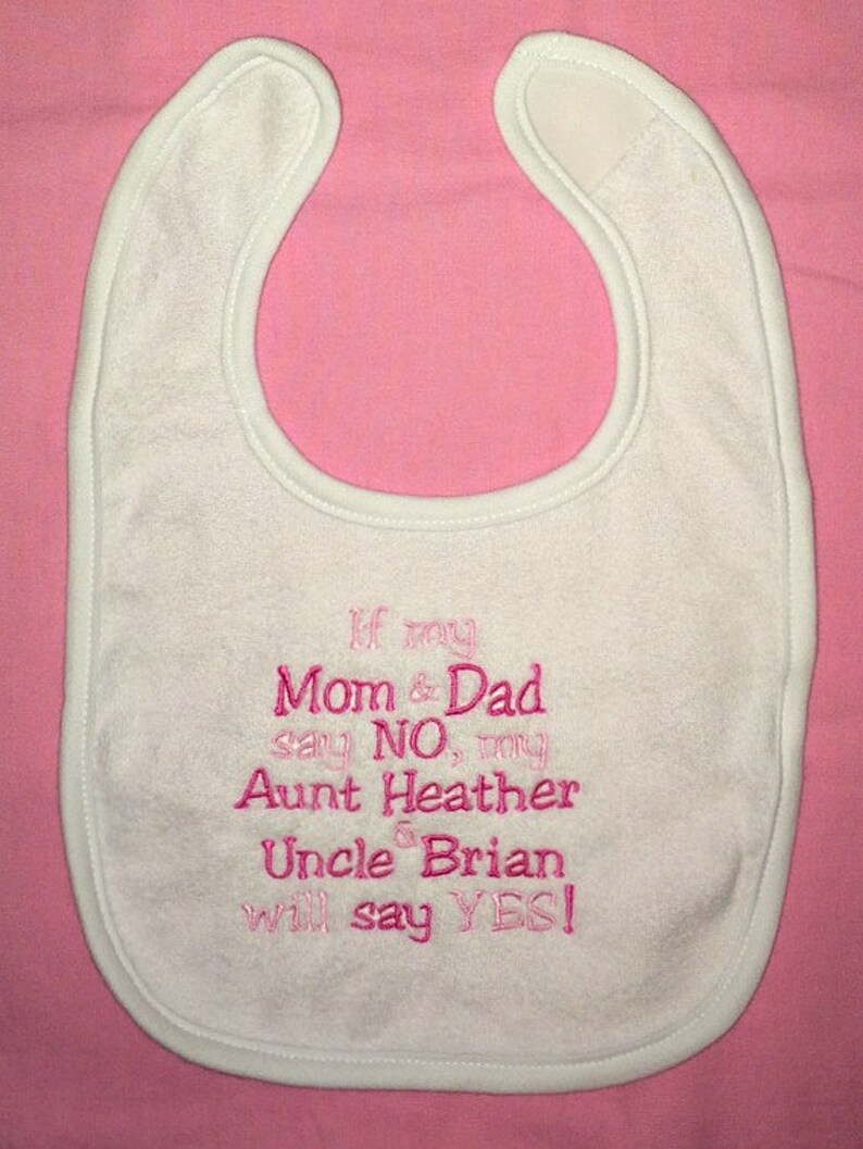 Custom Aunt And Uncle Embroidered Bodysuit And Bib Etsy 
