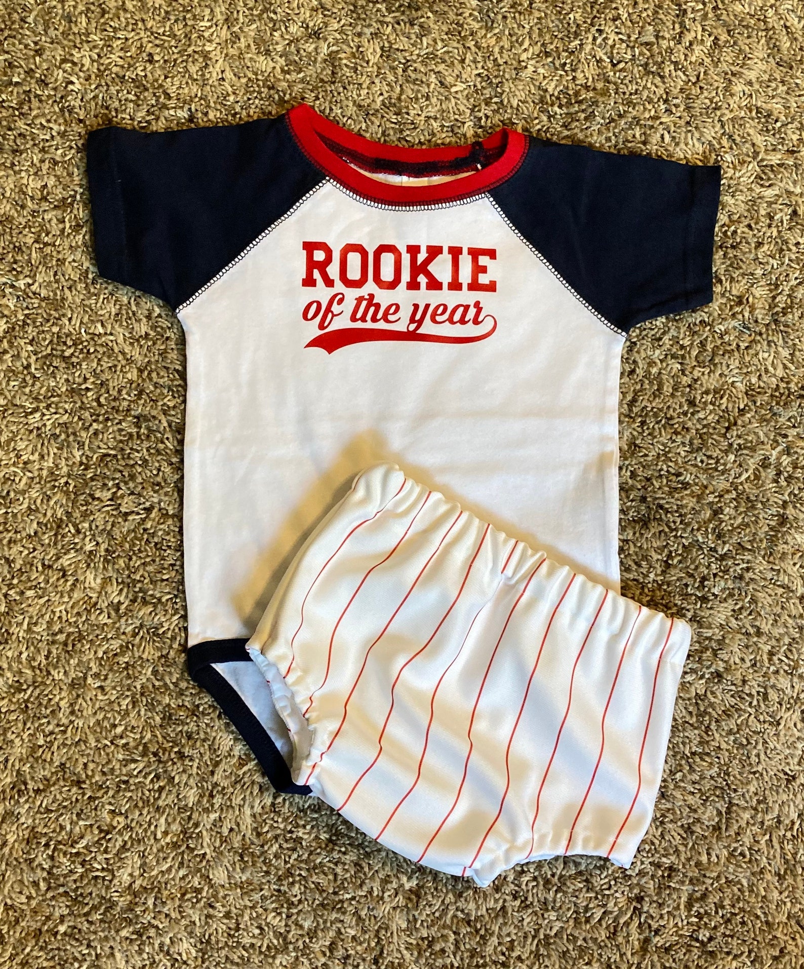 Rookie of the Year Diaper Cover Creeper and Baseball Cap - Etsy