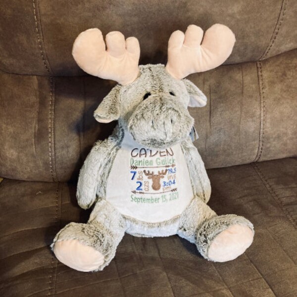 Moose Birth Announcement Etsy