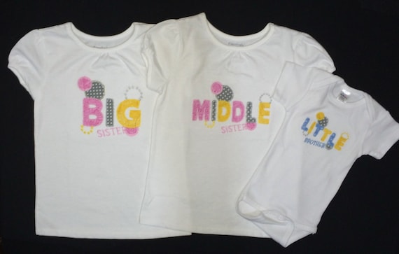 Big sister middle sister shirts Clearance