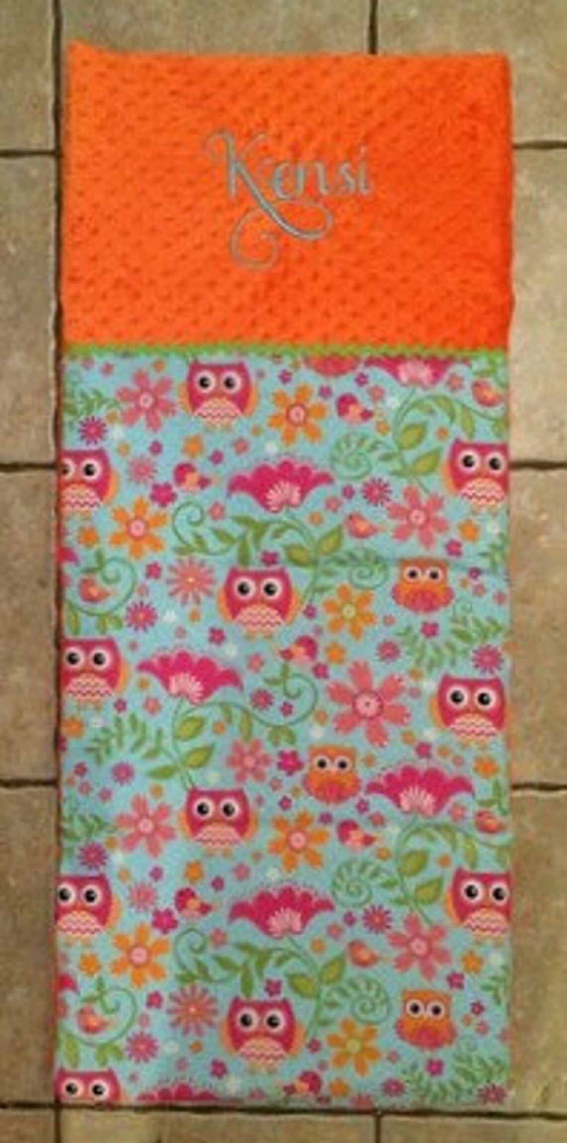 Custom Appliqued Owl Nap Mat Cover Blanket Pillow and Pillow Etsy