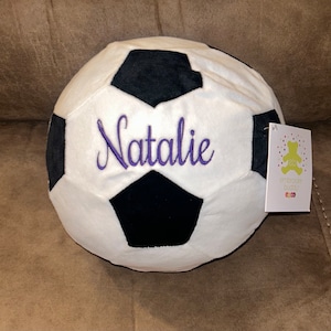Personalized stuffed soccer ball