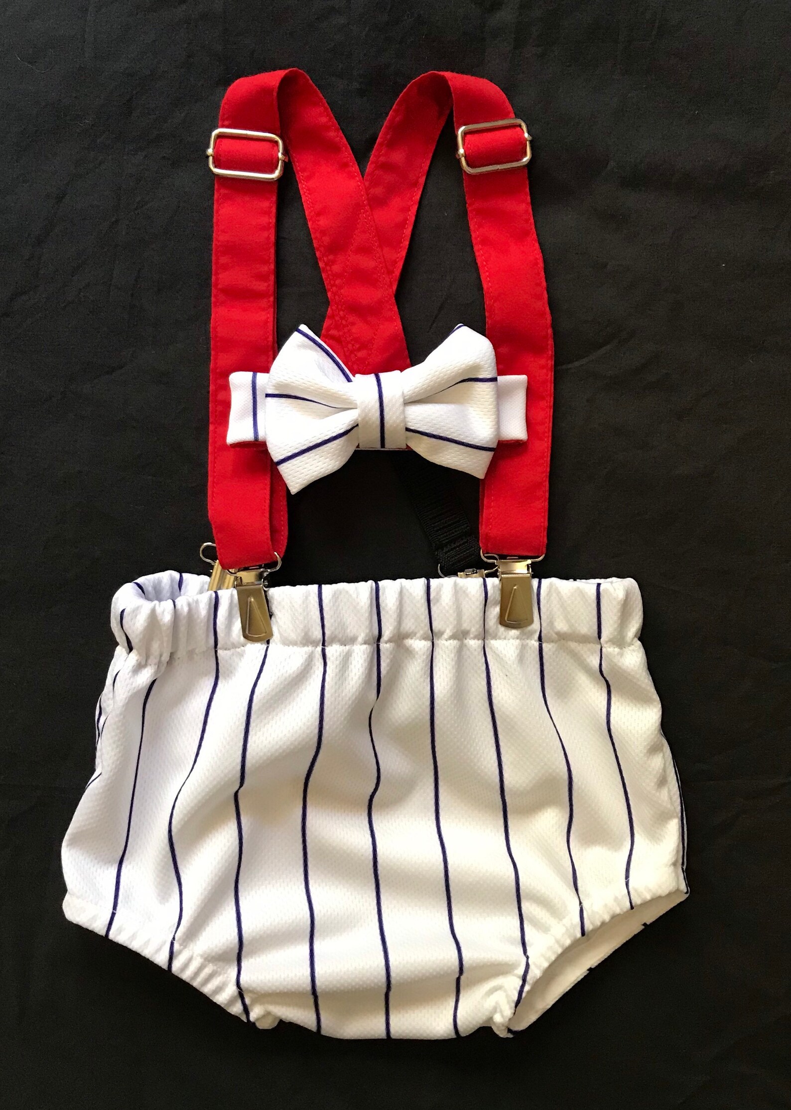 Baseball Diaper Cover Suspenders and Bowtie Etsy