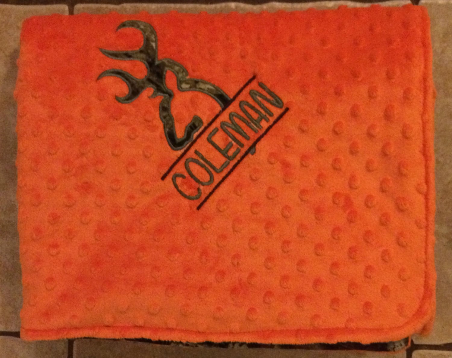 Custom appliqued deer blanket Etsy