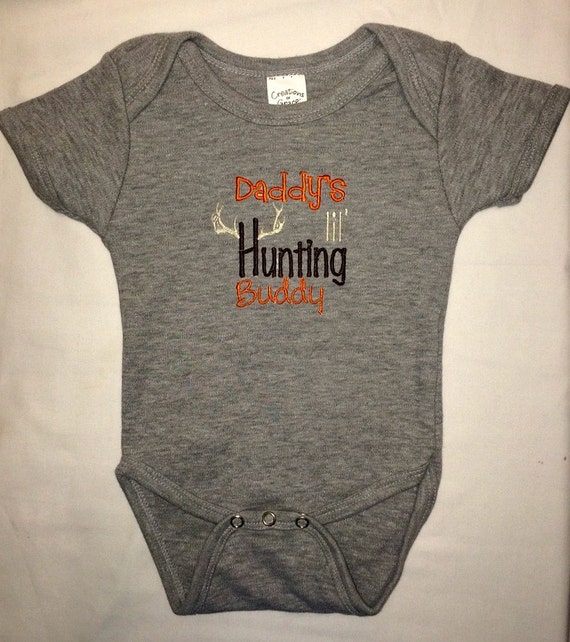Mommy's lil' Hunting Buddy custom embroidered bodysuit