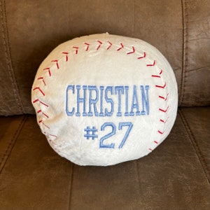 Personalized stuffed baseball