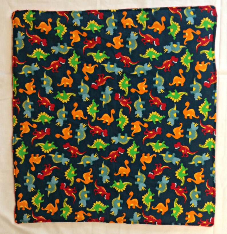 Dinosaur diaper changing blanket and coordinating burp cloths 2