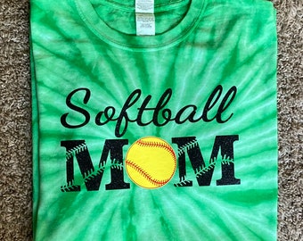 Softball MOM camicia in vinile glitterato iron-on