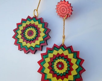 Pendientes de patchwork Alpha Pi Omega