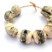 8 Rustic Ceramic Art Beads, Textured Beads, White Clay Beads, Crackle Beads, Handmade Beads, Jewelry Supplies