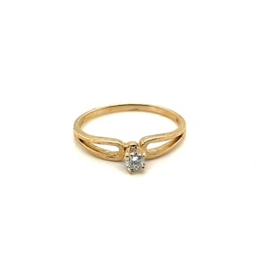 10K Yellow Gold .12CT Diamond Solitaire Engagement Ring