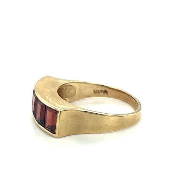 14K Yellow Gold Baguette Cut Ruby Ring - image 2