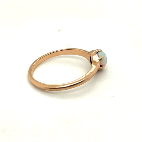 10K Rose Gold Opal Solitaire Ring - image 2