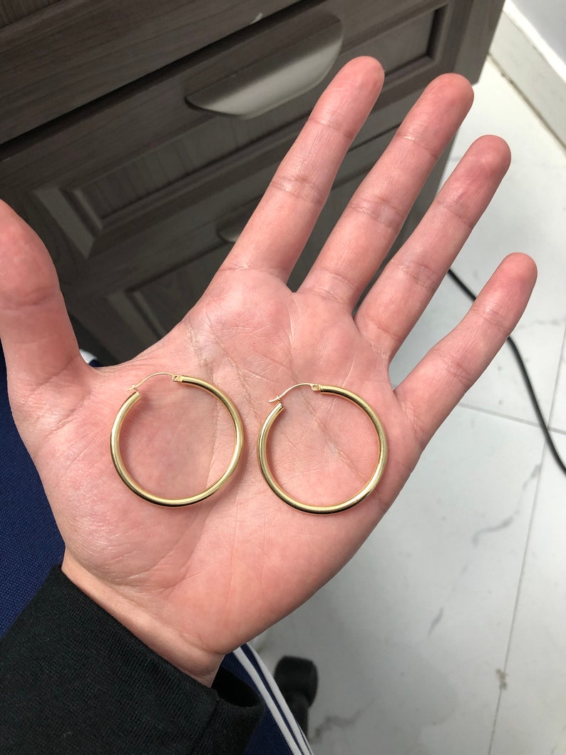 14K Yellow Gold 1.5 Hoop Earrings