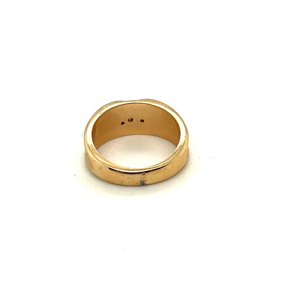 14K Yellow Gold Diamond Matte Ring - image 3