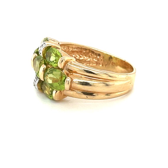 14K Yellow Gold Oval Cut Peridot Ring - image 2