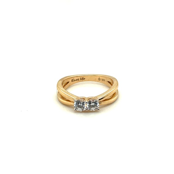 14K Yellow Gold Two Stone Diamond Ring Apex13399 - image 1